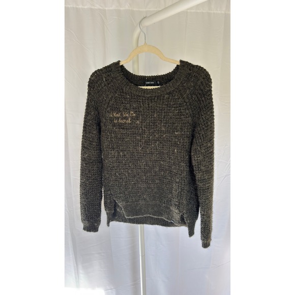 OBEY N°89 Sweaters - $148 OBEY N°89 Women's Olive Green Textured Sweater "What We Do Is‎ Secret" XS